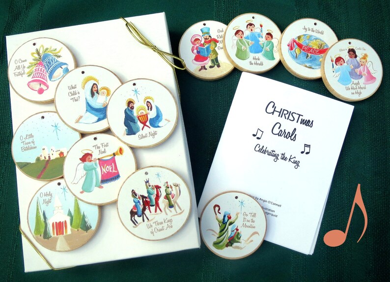 CHRISTmas Carols Ornaments   READY TO SHIP  Christian image 3