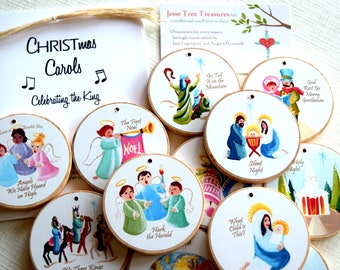 CHRISTmas Carols Ornaments -  READY TO SHIP -includes Lyric sheet