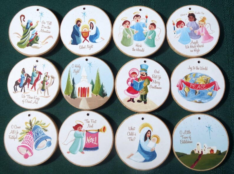 CHRISTmas Carols Ornaments   READY TO SHIP  Christian image 7