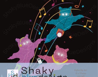 Retro Halloween Ghost Clipart PNG: Y2K Ipod & Walkman (Digital Download PNG Files)