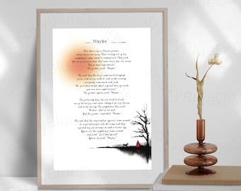 Maybe Proverb Chinese Wall Art (Digital Download PNG) Uplifting Chinese Farmer Tale with calming landscape scene, relaxation, meditation