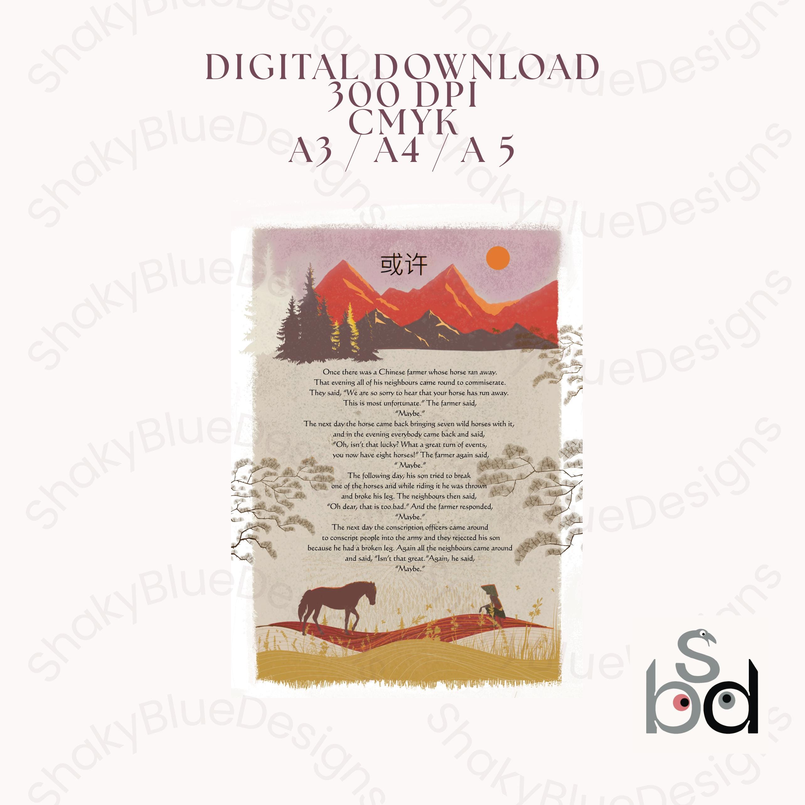 Maybe Proverb Chinese Wall Art (digital Download PNG) Uplifting Quote,  Chinese Farmer Tale Digital Download, Inspirational Poster - Etsy New  Zealand