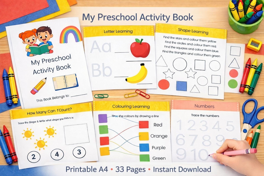 Preschool Activity Book Printable | Montessori| Toddler Learning ...