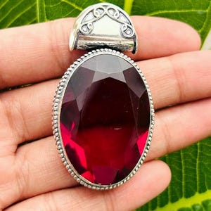 Pink Tourmaline Pendant, 925 Sterling Silver With Silver Chain Pendant, Faceted Tourmaline Handmade Pendant Necklace Pendant