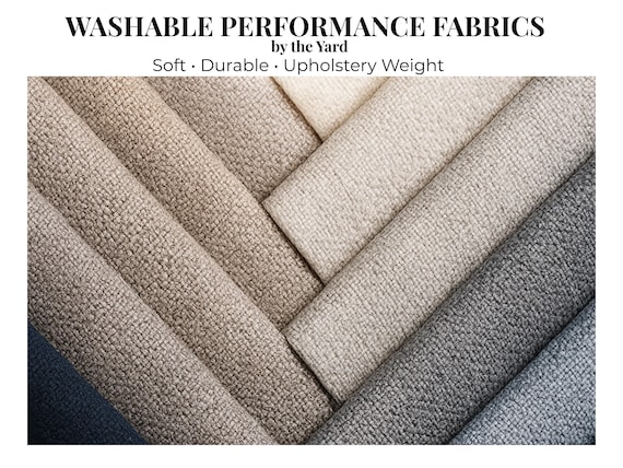 Solid Performance Fabric by the Yard Washable Upholstery Fabric for Cushions Pillows  Slipcovers Home Decor Easy Care Fabric Pet Friendly