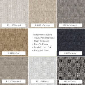 Textured performance fabrics in soft earth tones with easy-care finishes — great for family-friendly cushions, pillow covers, and upholstery