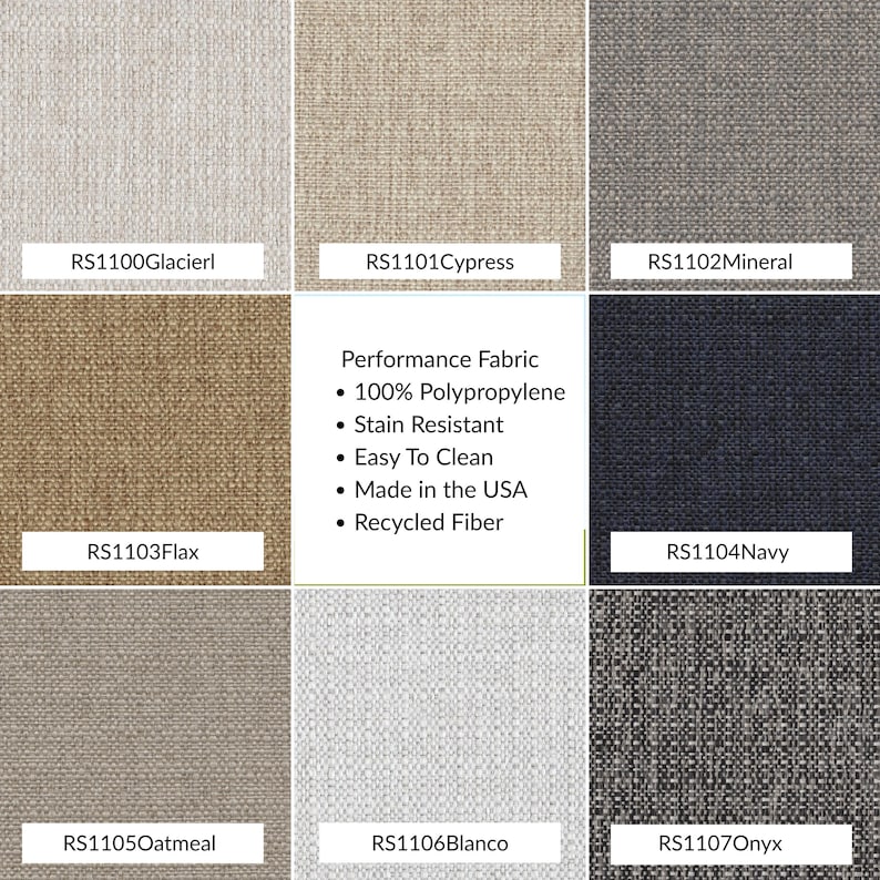 Textured performance fabrics in soft earth tones with easy-care finishes — great for family-friendly cushions, pillow covers, and upholstery