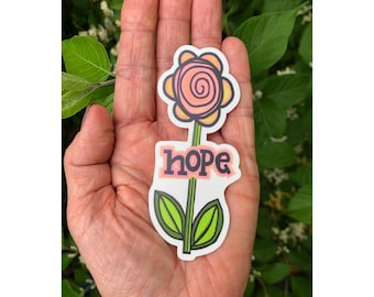 Christian Sticker, Hope  Sticker, Flower Sticker, Faith-Base Sticker, Christian Theme Stickers