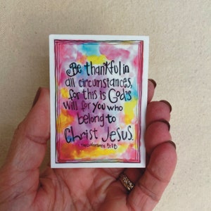 Christian stickers, Bible Verse sticker, Fait-Base sticker, Be Thankful sticker, watercolor sticker