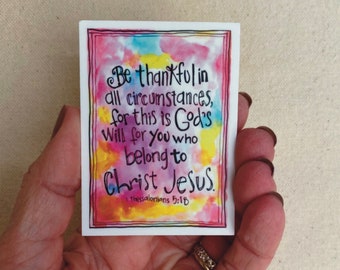 Christian stickers, Bible Verse sticker, Fait-Base sticker, Be Thankful sticker, watercolor sticker