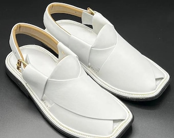 Handgefertigter Peschawori Chappal für Männer, Traditionelle Schuhe, Ethnische Sandalen, Pakistanischer Chappal, Bequeme Slip-Ons