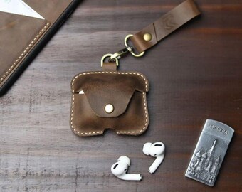 Personalized Leather AirPods Case: Handmade Italian Leather, Custom Engraved