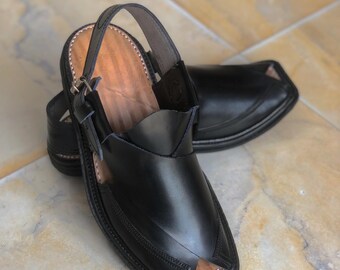 Handmade Leather Peshawari Chappal - Traditional Men's Sandals