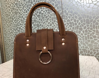 Bolso tote de cuero italiano hecho a mano: elegante bolso de hombro para mujer