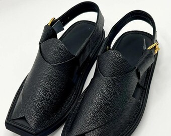 Handgefertigter Peschawori Chappal für Männer, Traditionelle Schuhe, Ethnische Sandalen, Pakistanischer Chappal, Bequeme Slip-Ons