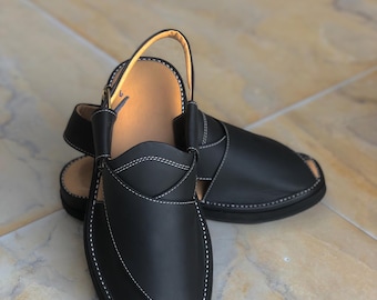 Handmade Leather Peshawari Chappal - Traditional Men's Sandals
