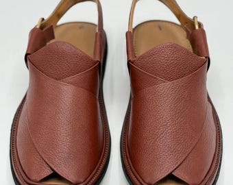 Handgefertigter Peschawori Chappal für Männer, Traditionelle Schuhe, Ethnische Sandalen, Pakistanischer Chappal, Bequeme Slip-Ons