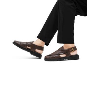 Cultural Handmade Peshawari Chappal, Men&#39;s Traditional Sandals, Gift for Him, Authentic Footwear