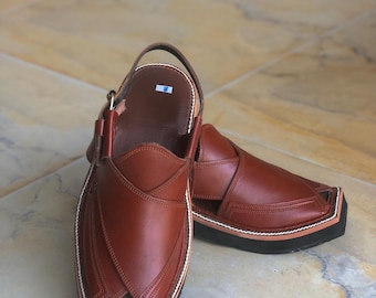 Handmade Leather Peshawari Chappal - Traditional Men's Sandals
