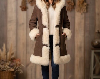 Handmade Shearling Coat: Warm Women's Winter Jacket