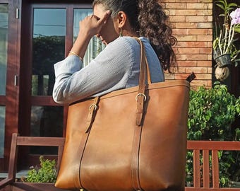 Italian Handmade Leather Tote  Handbag