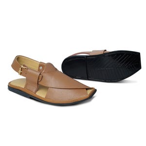 Cultural Handmade Peshawari Chappal, Men&#39;s Traditional Sandals, Gift for Him, Authentic Footwear