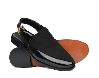 Handgemaakte Peshawari Chappal, leren sandalen voor heren, traditionele platte zool