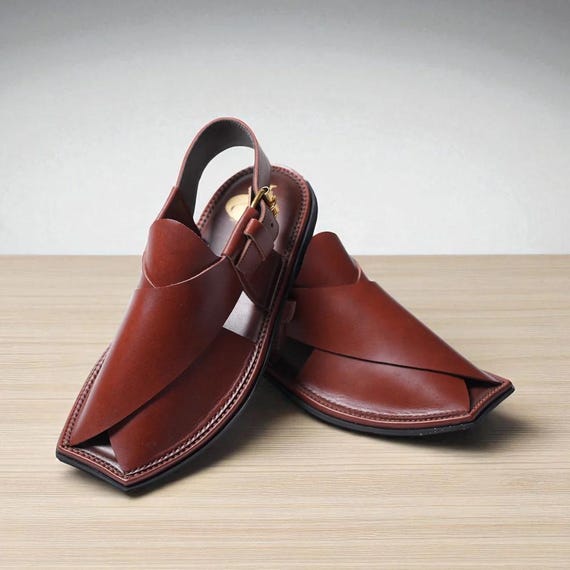 Handmade Leather Peshawari Sandals: Traditional Men's Footwear