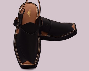 Handmade Peshawari Chappal for Men, Traditional Footwear, Ethnic Sandals, Pakistani Chappal, Comfortable Slip-Ons