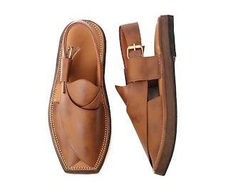 Handmade Peshawari Chappal for Men, Traditional Footwear, Ethnic Sandals, Pakistani Chappal, Comfortable Slip-Ons