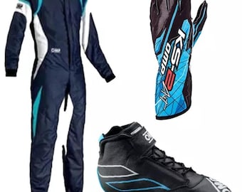 Tuta da gara Go Kart livello CIK/FIA con scarpe, guanti e omaggio
