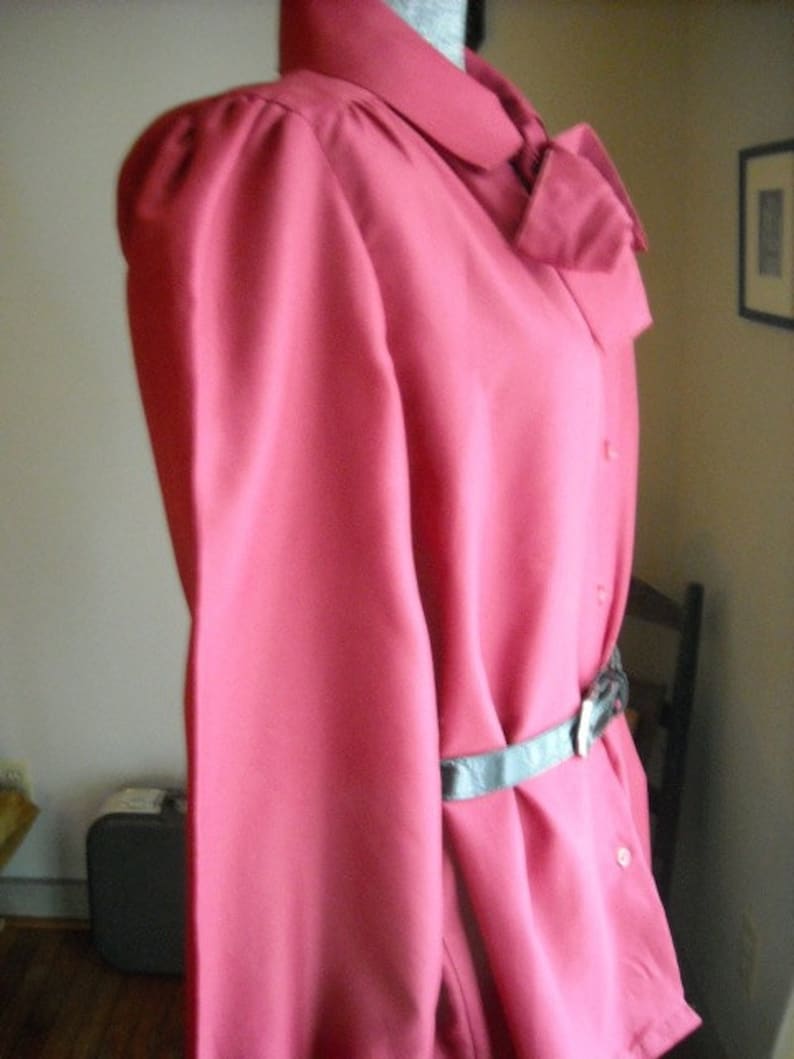 Secretary Blouse Cranberry Berry Necktie Sears The Fashion Place Size 14