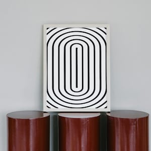 Geometric Letter O Print: Modern Black and White Typography (Digital Download)