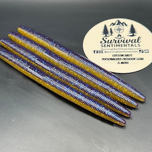 5 ”Laminat Stick Köder (8er Pack) | Handeingeblasene Würmer im Senko-Stil | Salzgeladener Barsch Kunstköder