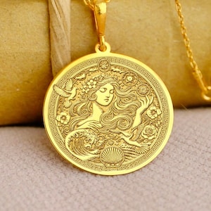 Aphrodite Medallion Necklace: Greek Goddess Jewelry, Love & Beauty