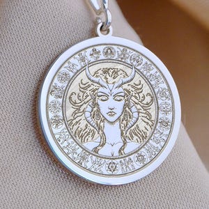 Lilith Necklace – Feminine Power Pendant – Mythology Jewelry – Gold, Silver, Rose Gold Options – Engraved Customizable Necklace