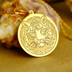 Tiger Necklace – Fierce Animal Pendant, Strength & Power Symbol, Jungle Cat Jewelry, Gold or Silver Tiger Pendant, Wild Spirit Gift