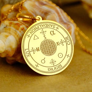Archangel Sandalphon Seal Necklace – Prayer & Divine Music Amulet, Spiritual Protection Pendant, Angelic Jewelry