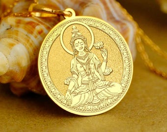 Collar Tara, colgante de la diosa budista, joyería de protección espiritual, collar de meditación, regalo de la Divina Feminidad