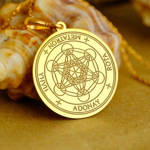 Metatron Seal Necklace – Archangel Metatron Pendant, Sacred Geometry Amulet, Spiritual Protection Jewelry