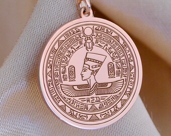Nefertiti Necklace, Egyptian Queen Pendant, Ancient Egypt Jewelry, Royal Goddess Necklace, Feminine Gift for Her