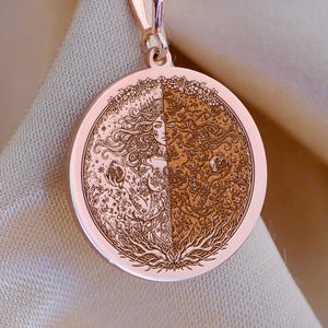 Persephone Necklace: Greek Mythology Pendant, Duality Jewelry