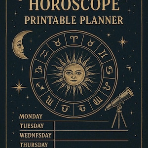 Weekly Horoscope Planner: Printable Astrology Journal (Digital PDF Download