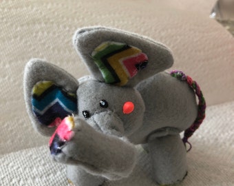 Little gray elephant. Handmade hand painted fully jointed elephant.