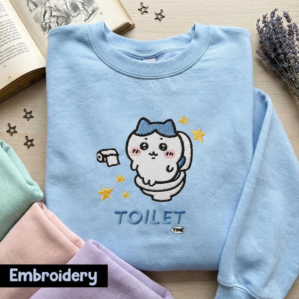 Chiikawa Embroidered Sweatshirt - Etsy