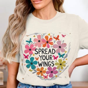 Spreid je vleugels png, bloemen vlinder clipart, inspirerend citaat png, digitale download png