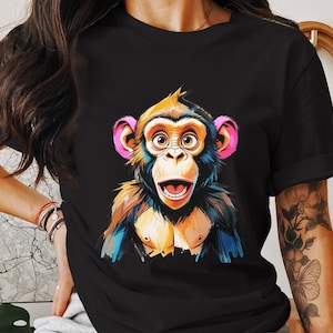 Dessin animé singe Png, Clipart singe, singe drôle, chimpanzé Png, singe mignon, sublimation Png, téléchargement numérique