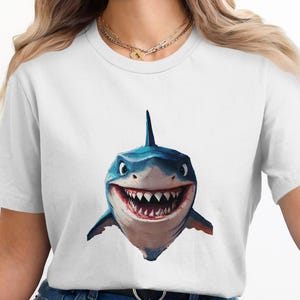 Cartoon Shark Png, Shark Clipart, Cute Shark, Digital Download Png, Funny Shark, Sublimation Png, Animal Png, Kid Png