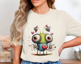 Cute Monster PNG, Monster Clipart, Heart Png, Love Png, Big Eye Monster, Sublimation Png, Digital Download