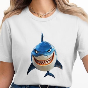 Shark Png, Cartoon Shark, Cartoon Png, Funny Shark, Shark Clipart, Sublimation Png, Digital Download Png